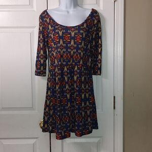 BeBop Aztec Print Half Sleeve Skater Dress  Sz L